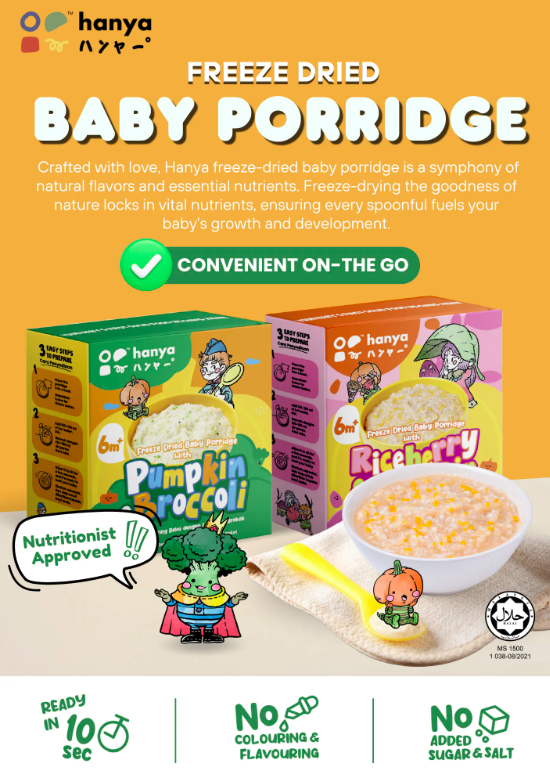 hanya freeze dry baby porridge baby instant meal bubur kering beku 宝宝速冻即食粥辅食