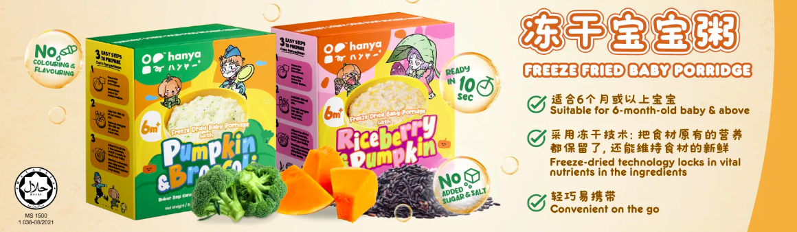 hanya freeze dry baby porridge baby instant meal bubur kering beku 宝宝速冻即食粥辅食
