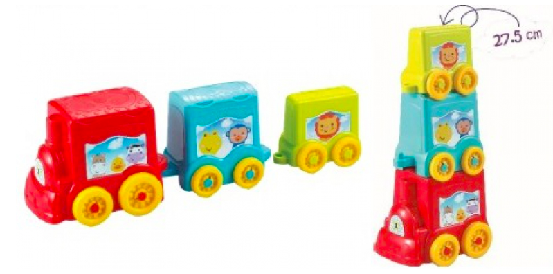 infunbebe baby stacking toys animal train play toy 叠高高火车玩具