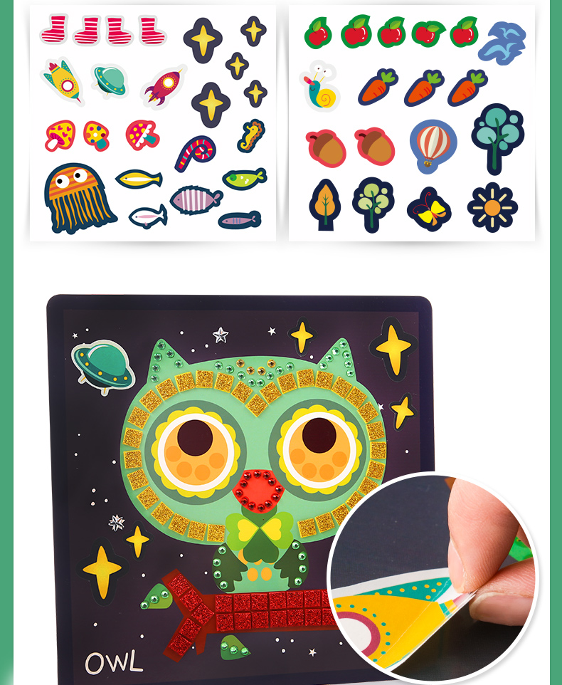 joan miro Jar Melo Mosaics Stickers; Animal Homeland Mosaics Painting; Sticker-by-number 儿童马赛克钻纸eva贴画