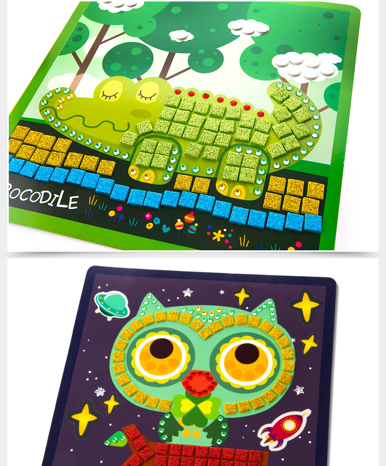 joan miro Jar Melo Mosaics Stickers; Animal Homeland Mosaics Painting; Sticker-by-number 儿童马赛克钻纸eva贴画