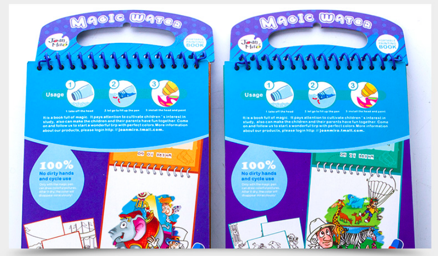 Joan Miro Magic Water Coloring Book Pad With 4 Practice Boards and Water Pen
