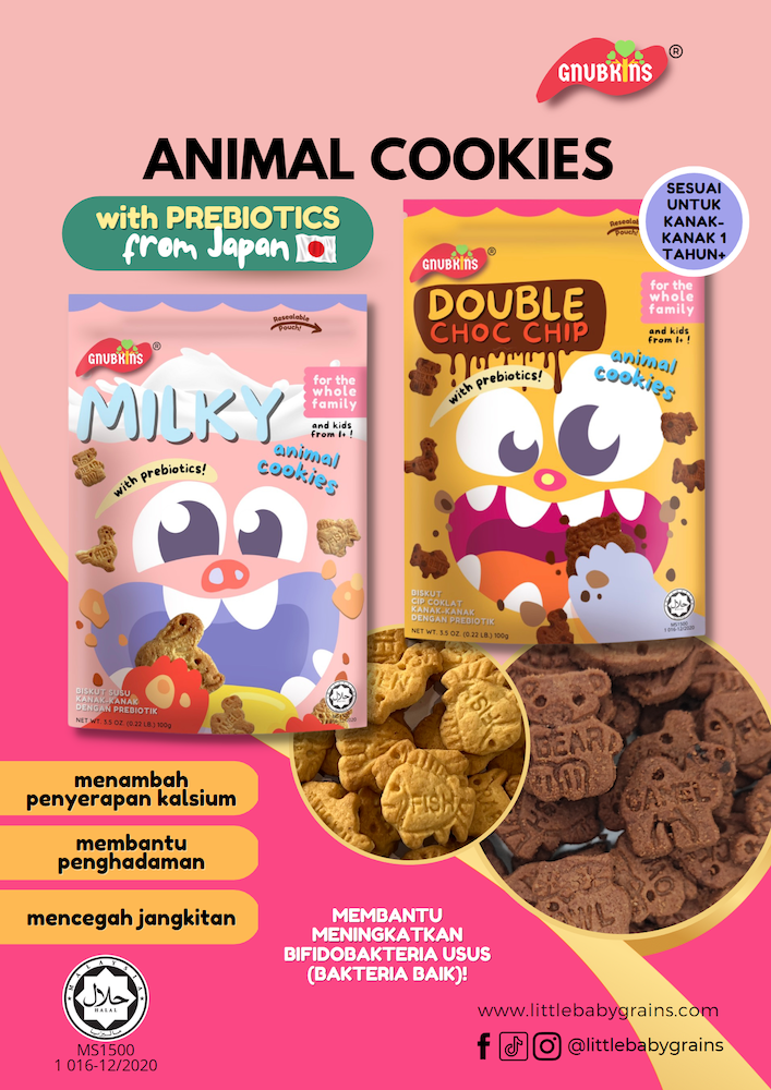 little baby grains gnubkins baby milky and chocolate healthy cookies with prebiotics 宝宝健康牛奶巧克力益菌饼干