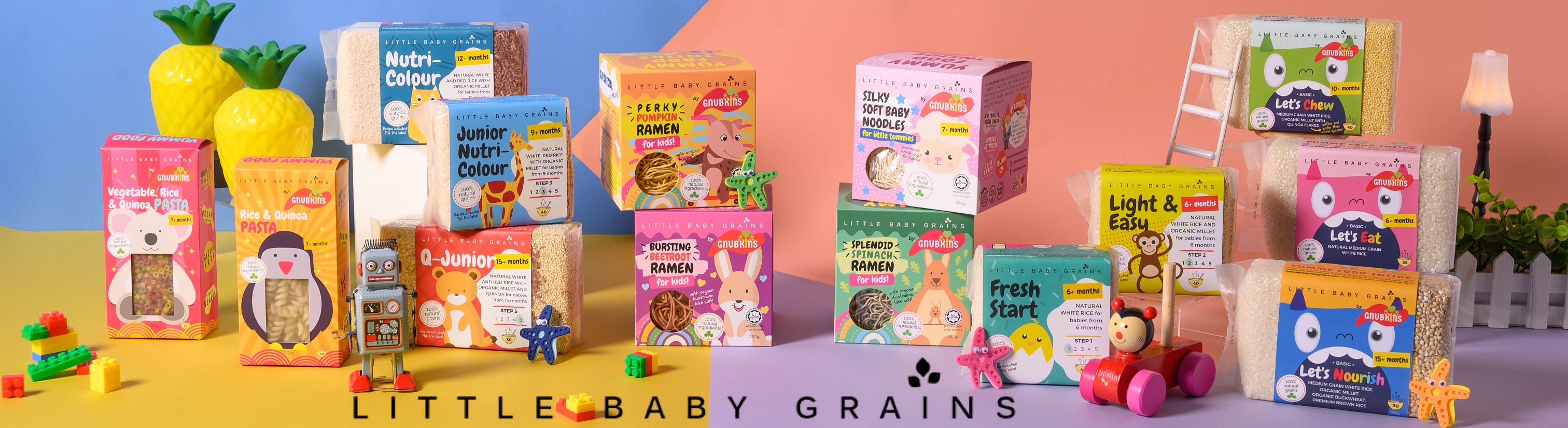 little baby grains by gnubkins baby organic natural grains rice noddles pasta ramen cereal baby solids baby food 宝宝有机天然米粥米糊面食 makanan bayi solid