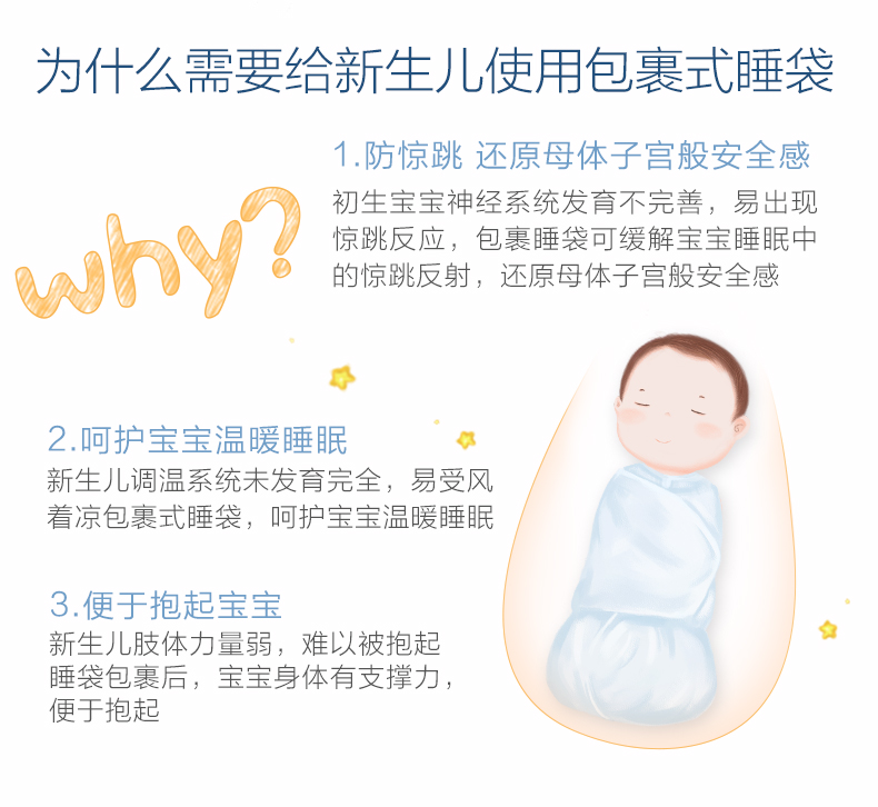 lunavie baby swaddle pouch with zip promote better sleep 宝宝包裹睡袋防惊