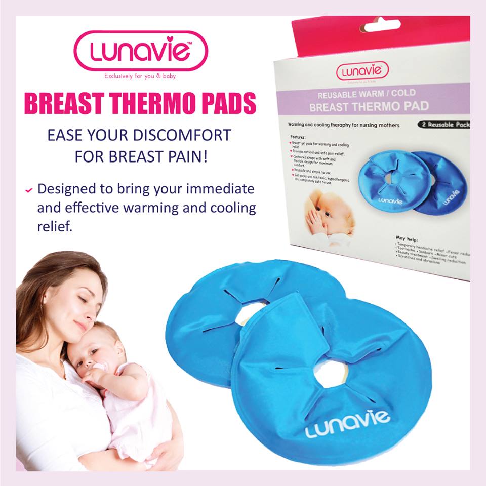 lunavie cold and hot breast thermo pad to relieve breast pain and breast milk block and leakage problem
