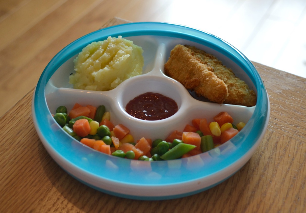 kids self feeding learning divide plate with easy to scoop ring 孩童学习吃饭餐盘